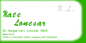 mate loncsar business card